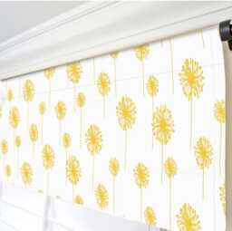 Yellow White Valance. Handmade Window Kitchen Curtain. Dandelion Nursery Bedroom Valance