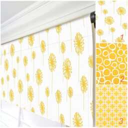 Yellow White Valance. Handmade Window Kitchen Curtain. Dandelion Nursery Bedroom Valance - thumbnail 2