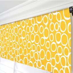 Yellow White Valance. Handmade Window Kitchen Curtain. Dandelion Nursery Bedroom Valance - thumbnail 3