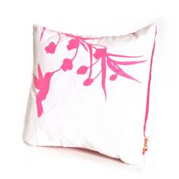 Hummingbird Pillow Hot Pink Print On Cotton, 10.5 - thumbnail 3