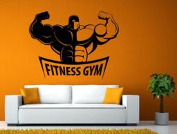 Fitness Gym Gymnasium Training Lifting Weights Work Out Wall Or Window Sticker Decal Vinyl Fathead Mural Decor L1931 - thumbnail 1