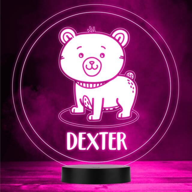 Cute Baby Bear Round Colour Changing Led Lamp Personalised Gift Night Light - Bedroom - image 1