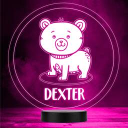 Cute Baby Bear Round Colour Changing Led Lamp Personalised Gift Night Light - Bedroom