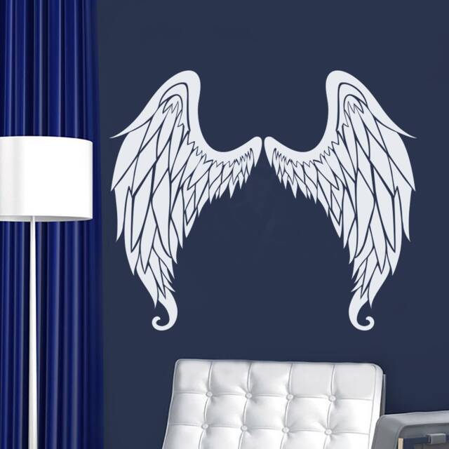Angel Wings Wall Decal, Sticker, Vinyl Decor, Bird Fashion Bedroom Decor J950 - image 1