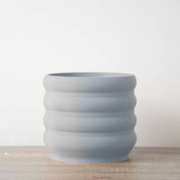 "Bubbly Planter With Drainage & Saucer in Gray, Unique 3D-Printed Plant Pot, Small To Large Sizes 4"" 5"" 6"" 7"" 8" - thumbnail 2