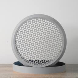 "Bubbly Planter With Drainage & Saucer in Gray, Unique 3D-Printed Plant Pot, Small To Large Sizes 4"" 5"" 6"" 7"" 8" - thumbnail 4