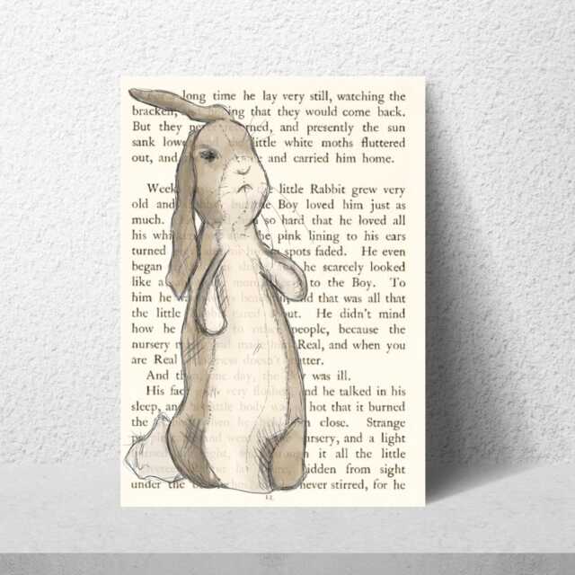 The Velveteen Rabbit Inspired A4 Print, Book Art, Nursery Wall Decor, Literature Poster - image 1