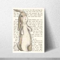The Velveteen Rabbit Inspired A4 Print, Book Art, Nursery Wall Decor, Literature Poster