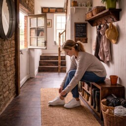 Handmade Bespoke Rustic Shoe & Welly Rack Storage Bench, Entryway Hallway Organiser, Solid Wood Seating - thumbnail 2