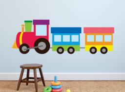 Train Wall Decal, Fabric Reusable, Re Positional Kids Wall Decals