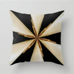 Abstract Cushion Cover, Geometric Black Gold Pillow Case, Modern Living Room Decoration, Bedroom Housewarming Gift - thumbnail 3