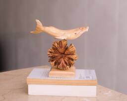 Humpback Whale Statue, Personalized Figurine, Sculpture, Animal Wood Carving, Nautical, Ocean, Lover, Gift For Dad, Appreciated - thumbnail 1