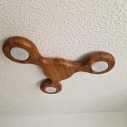 Solid Wood Flush Mount Ceiling Light, Gx53 Light Bulb - thumbnail 4
