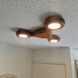 Solid Wood Flush Mount Ceiling Light, Gx53 Light Bulb - thumbnail 3