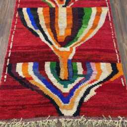 Custom Boujad Rug Authentic Multicolored Moroccan Wool Carpet - thumbnail 3