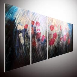 Original Abstract Metal Sculpture Floral Wall Art, Contemporary Decor - thumbnail 1