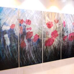 Original Abstract Metal Sculpture Floral Wall Art, Contemporary Decor - thumbnail 3