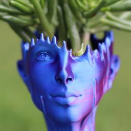 Artistic Head Planter Elegant Indoor/Outdoor Plant Pot - thumbnail 3