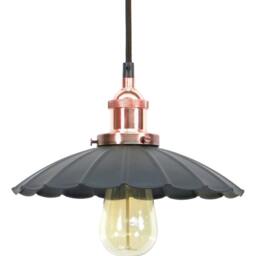 Ruffled Shade Pendant Light - Hanging Kitchen Island Ceiling Fixture Edison Vintage Style Antique Rustic Lighting - thumbnail 2