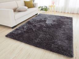 New Dark Grey Thick Silky Soft Shag Pile Rug Modern Luxurious High Quality Mats - thumbnail 1
