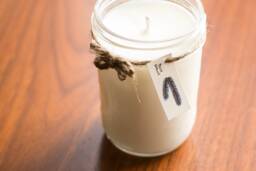 Blue Spruce, Handmade Soy Candle, Mason Jar With A Hand-Drawn Tag - thumbnail 1