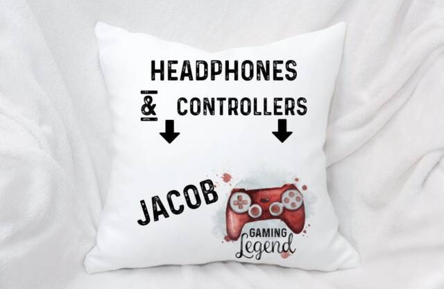 Personalised Pocket Gamers Cushion, Ideal Gift For Gaming Enthusiasts - image 1