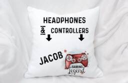 Personalised Pocket Gamers Cushion, Ideal Gift For Gaming Enthusiasts - thumbnail 1