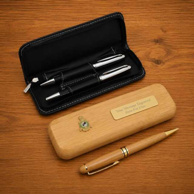 Marines Regiments Luxury Wooden Or Leatherette Pen Case With Matching Free Engraving Military Gift - image 1