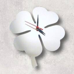 Lucky Four Leaf Clover Acrylic Clock - Many Colours Available - Bespoke Shapes & Sizes Made - thumbnail 2