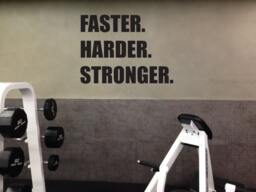 Fitness Gym Wall Decal, Faster. Harder. Stronger - thumbnail 1