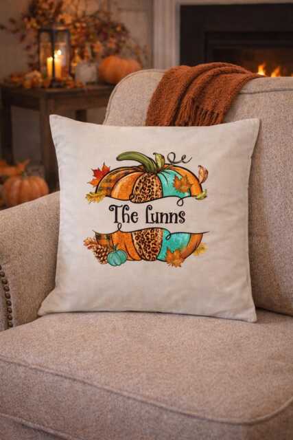 Personalised Family Halloween Pumpkin Cushion, Personalized Kids Gift , Pillow - image 1