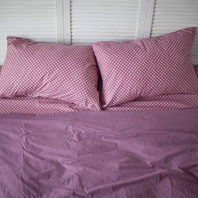 Cotton Duvet Cover Set in Violet. Cover + 2 Pillowcases. Twin Full Queen Single Kingsingle Double Custom Bed Linen - image 1