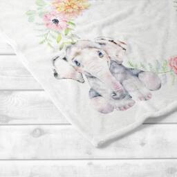 Elephant Baby Girl Milestone Blanket-Baby Gift -Baby Month Blanket -Growth Blanket-Personalized - Floral Wreath - thumbnail 2