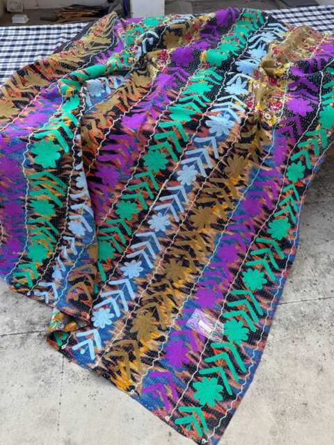 Indian Handmade Cotton Kantha Suzani Quilt Throw - image 1