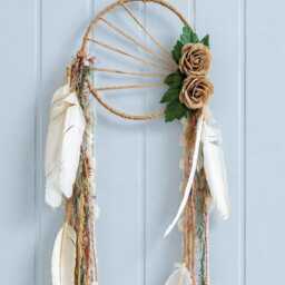 Dreamcatcher, Boho Chic Dreamcatcher Wall Hanging, Modern Feather Bohemian Dream Catcher - thumbnail 2
