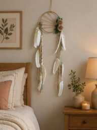 Dreamcatcher, Boho Chic Dreamcatcher Wall Hanging, Modern Feather Bohemian Dream Catcher - thumbnail 1