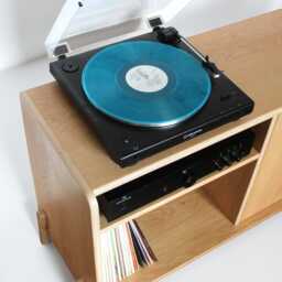 Shinjuku Premium - Oak Record Player Stand, Mid Century Vinyl Storage Cabinet, Plywood Sideboard - thumbnail 4
