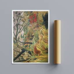 Henri Rousseau Tiger in A Tropical Storm - Framed Canvas Art Print - thumbnail 3