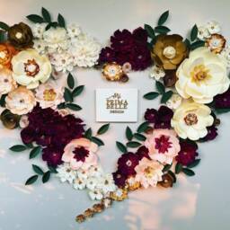 Heart Shape Backdrop Paper Flowers, Custom Floral Heart Wall Decor, Flower - thumbnail 3