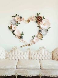 Heart Shape Backdrop Paper Flowers, Custom Floral Heart Wall Decor, Flower - thumbnail 4