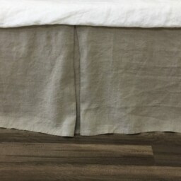 Dark Linen Tailored Bed Skirt With Pleats, 100% Natural Linen, Shabby Chic Bedding, Tailored Linen Dust Ruffle, Bedskirt - thumbnail 3