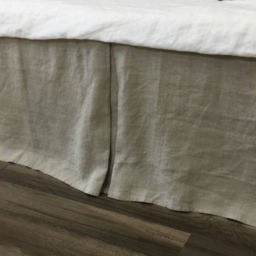 Dark Linen Tailored Bed Skirt With Pleats, 100% Natural Linen, Shabby Chic Bedding, Tailored Linen Dust Ruffle, Bedskirt - thumbnail 2