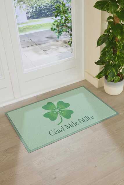 Cead Mile Failte Indoor Outdoor Doormat - Irish Welcome Entrance Rug Celtic Home Decor Housewarming Gift 90x60cm - image 1