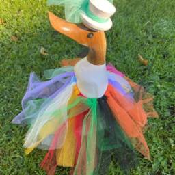 Handmade Tutu Wooden Duck Dancer Ballerina Lady Dress Skirt - thumbnail 2