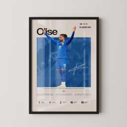 Michael Olise France Creative Winger Poster, Football Wall Art, Soccer Stats Print, Gift - thumbnail 1