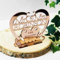 Personalised Silver Heart Tealight Holder - Mr & Mrs, Wedding Gift - thumbnail 4