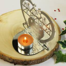 Personalised Silver Heart Tealight Holder - Mr & Mrs, Wedding Gift - thumbnail 3