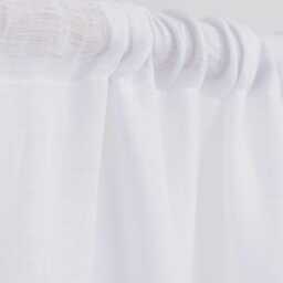 White Sheer Linen Rod Pocket Curtain - Panel For Windows, Doors Or Room Dividers Lightweight Custom Farmhouse Style Drapes - thumbnail 3