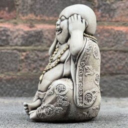 Massive Smiling Buddha Figurine Concrete Happy Buddha Decor Outdoor Chinese Ornament Cement Japanese Decoration Zen Garden Sculpture - thumbnail 3