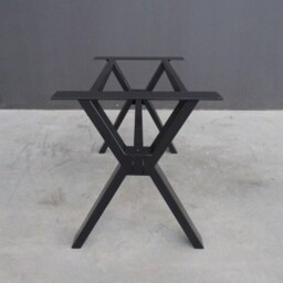 "Metal Dining Table Base, Mod Steel Legs - 28"" H X 24"" W 52" - thumbnail 2